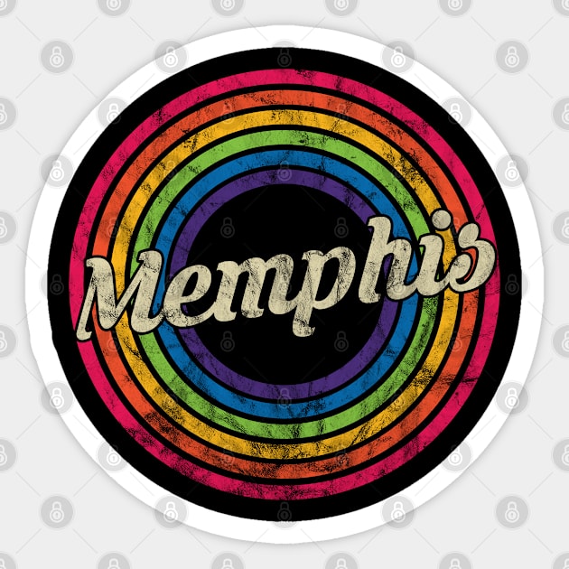 Memphis - Retro Rainbow Faded-Style Sticker by MaydenArt